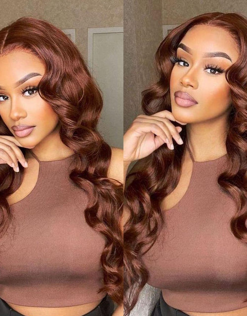 Load image into Gallery viewer, Chocolate Brown Human Lace Wig | Chocolate Brown Lace Front Wig - Hd
