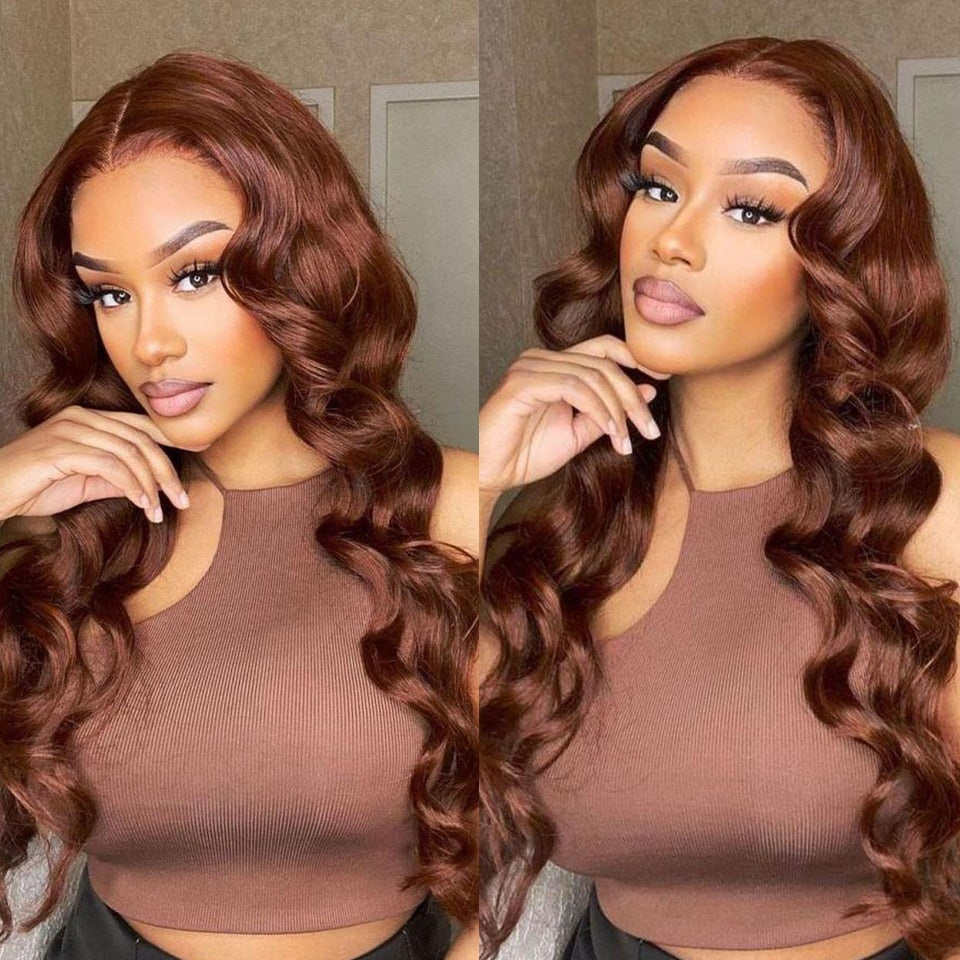 Chocolate Brown Human Lace Wig | Chocolate Brown Lace Front Wig - Hd