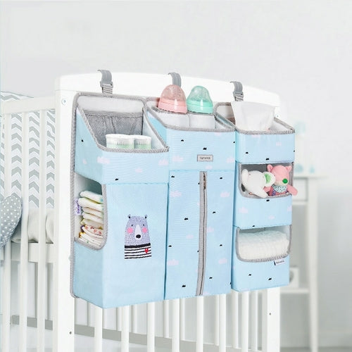 Load image into Gallery viewer, Nursery 3-in-1 Baby Crib Organizer with Insulated Pockets
