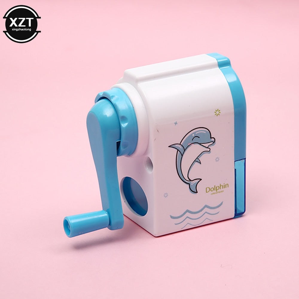 Hand crank Cute Dolphin Mechanical Sharpener For Pencil School Office