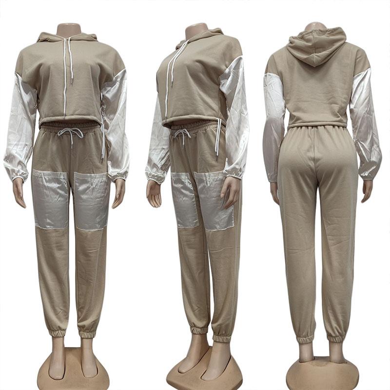 Tracksuits Long Sleeve Hooded Sweatshirt & Drawstring Jogger Pants Set