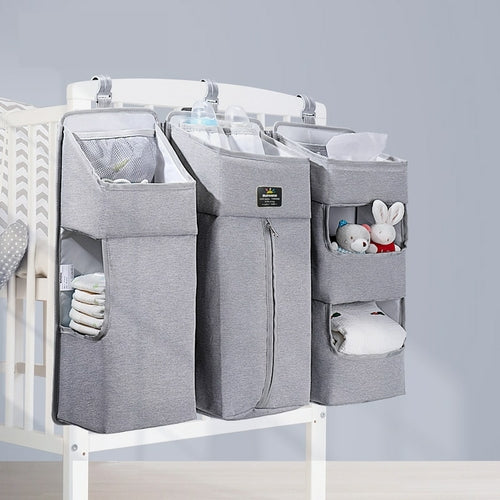 Load image into Gallery viewer, Nursery 3-in-1 Baby Crib Organizer with Insulated Pockets
