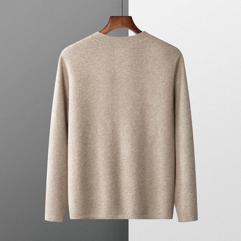 High end casual 100% cashmere cardigan men's sweater Solid color