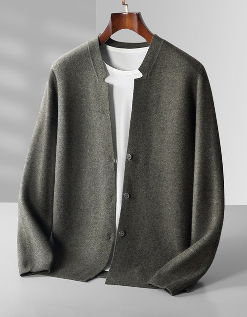 Load image into Gallery viewer, High end casual 100% cashmere cardigan men&#39;s sweater Solid color
