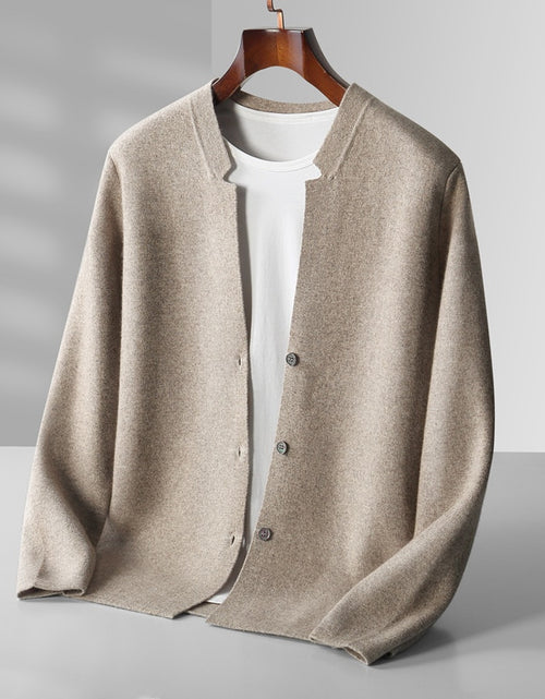 Load image into Gallery viewer, High end casual 100% cashmere cardigan men&#39;s sweater Solid color
