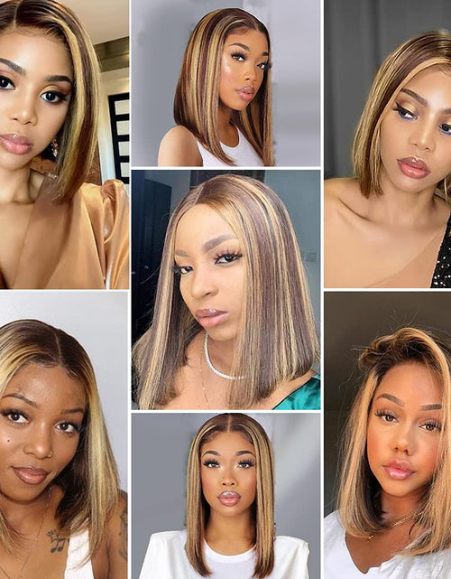 Load image into Gallery viewer, Highlight Bob Wig Colored Human Hair Wigs Brazilian Straight Lace
