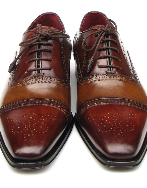 Load image into Gallery viewer, Paul Parkman Captoe Oxfords Camel, Red (ID#024-CML-BRD)
