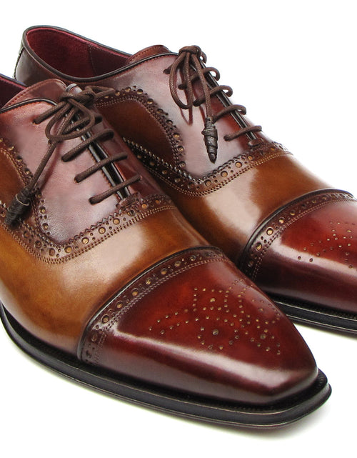 Load image into Gallery viewer, Paul Parkman Captoe Oxfords Camel, Red (ID#024-CML-BRD)
