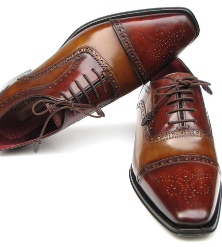 Paul Parkman Captoe Oxfords Camel, Red (ID#024-CML-BRD)