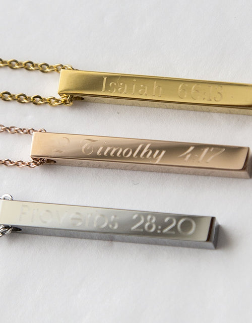 Load image into Gallery viewer, Custom Bible Verse Necklace, Personalized Christian Scripture
