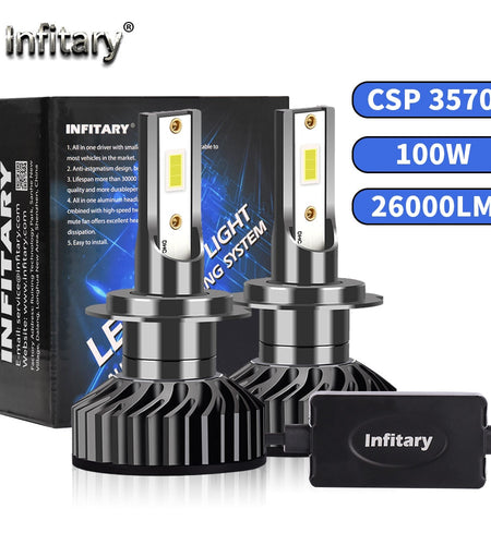 Infitary H4 H7 Led Car Headlight Bulb 26000lm Csp 3570 H1 H3 H11 H13
