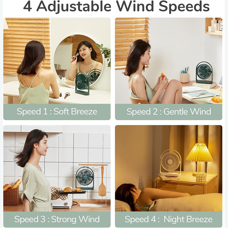 Fan Table Rechargeable | Table Fan Battery | Recharge Table Fan | Desk