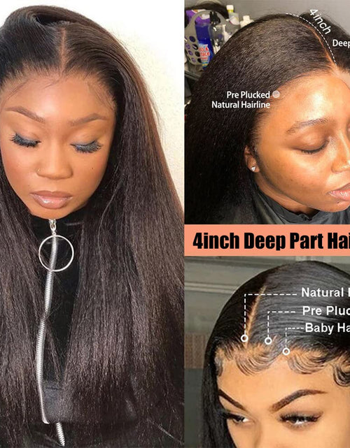 Load image into Gallery viewer, Kinky Straight Lace Front Wigs Human Hair 13x4 Yaki Straight Human
