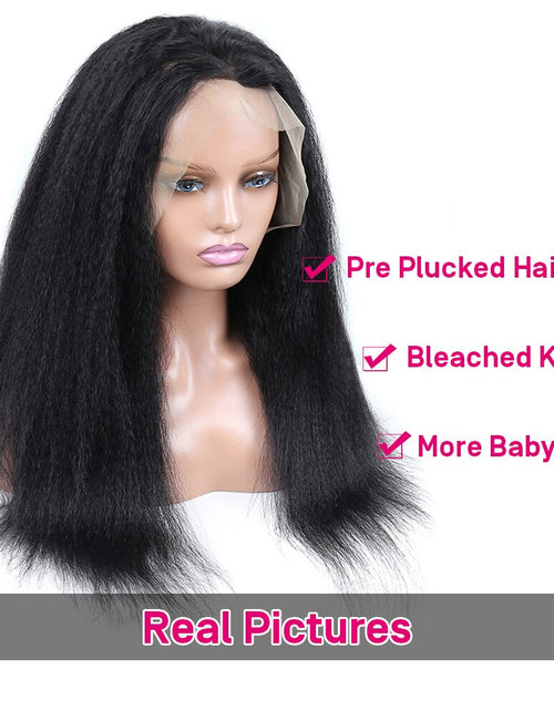 Load image into Gallery viewer, Kinky Straight Lace Front Wigs Human Hair 13x4 Yaki Straight Human
