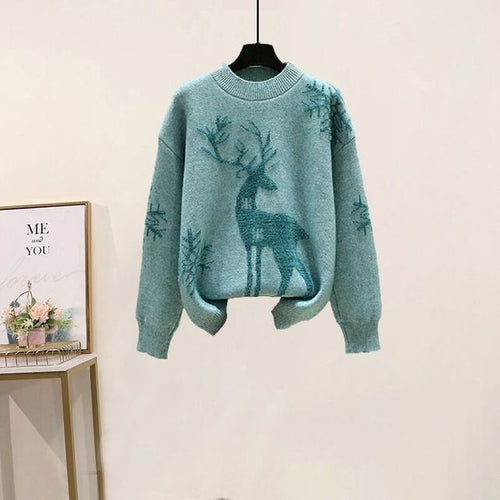 Korean Spring Sweet Contrast Color Stitching Knitted Sweater Pullover
