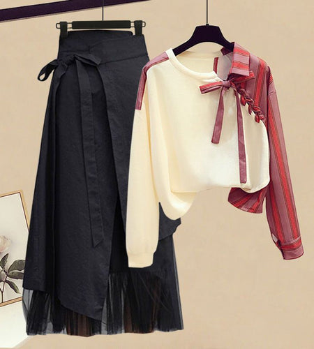 Korean Women's Summer Suit 2023 New Western-style Shirt Women's Belly