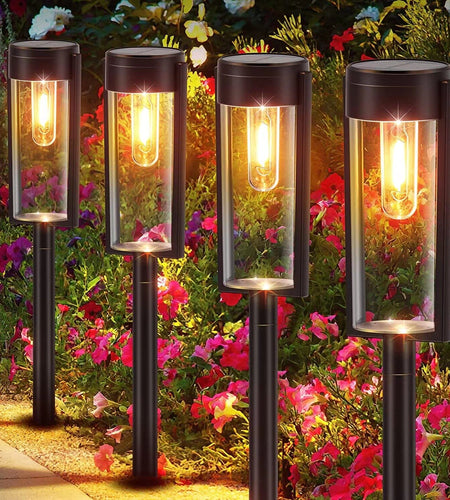LED Solar Outdoor Pathway Lights Tungsten Filament Bulb Solar Path