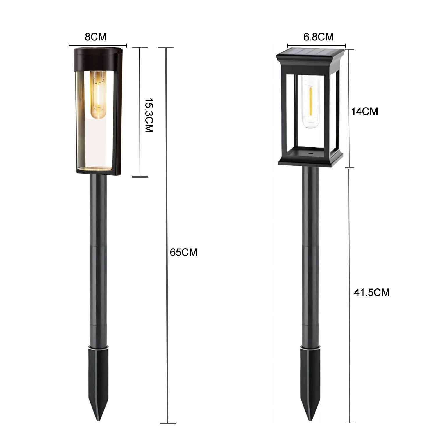 LED Solar Outdoor Pathway Lights Tungsten Filament Bulb Solar Path