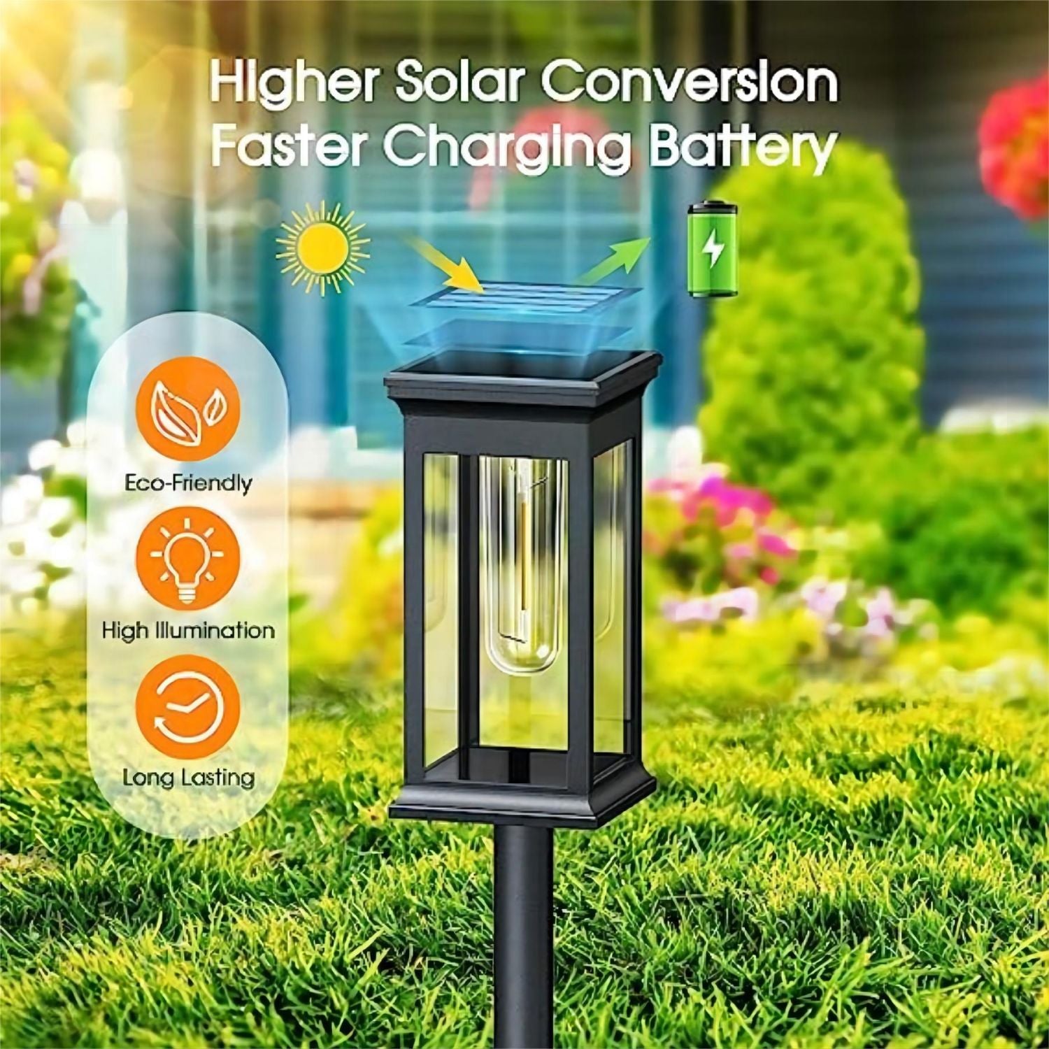 LED Solar Outdoor Pathway Lights Tungsten Filament Bulb Solar Path