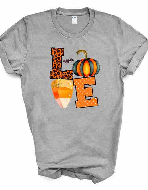 Load image into Gallery viewer, LOVE Halloween Graphic Tee - Grey
