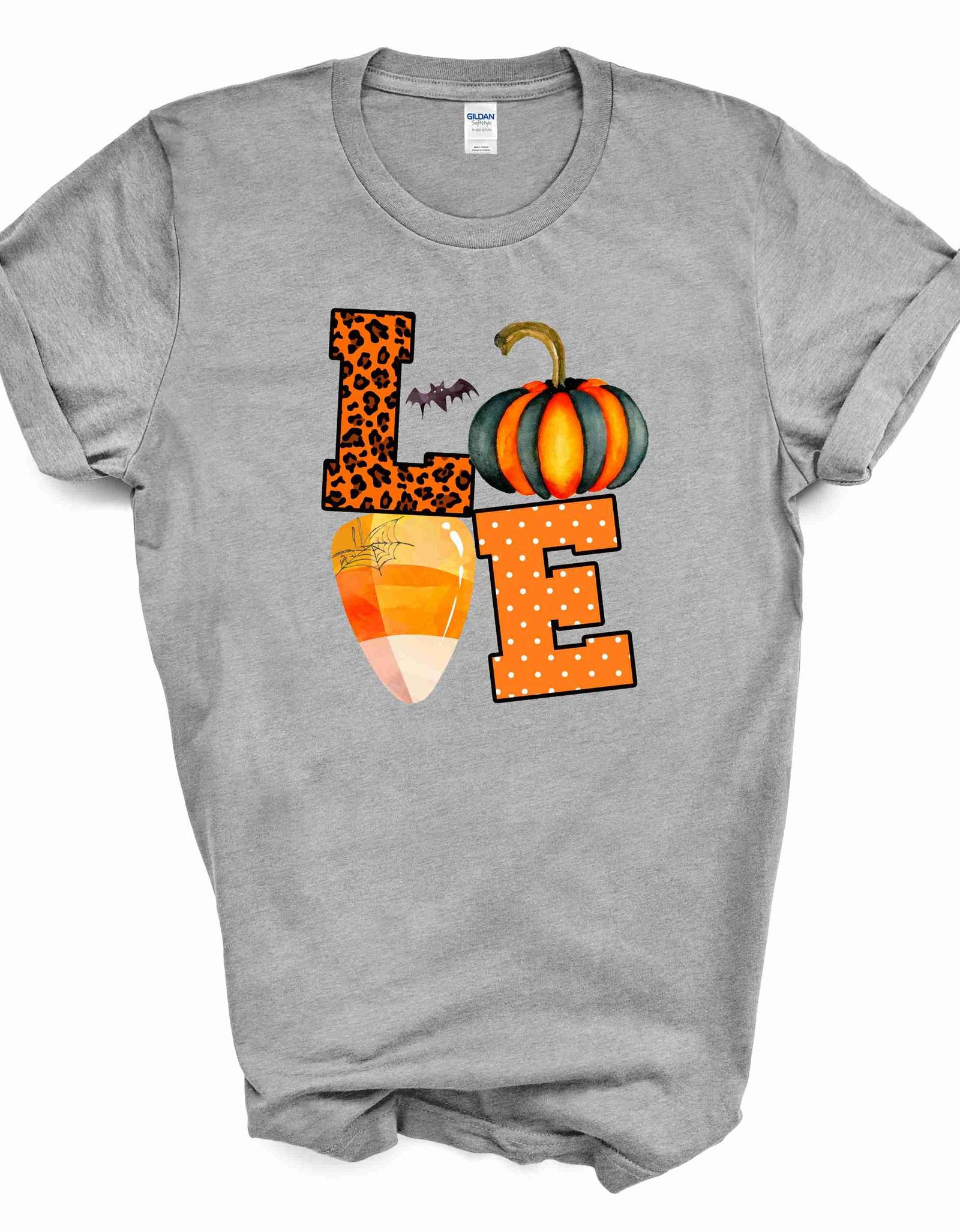 LOVE Halloween Graphic Tee - Grey