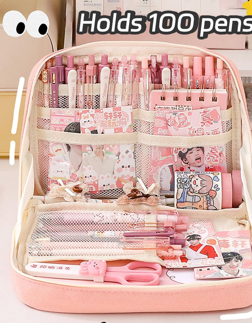 Load image into Gallery viewer, Large Capacity Pencil Cases Kawaii Pen Box Ladies Cosmetic Bag Back To
