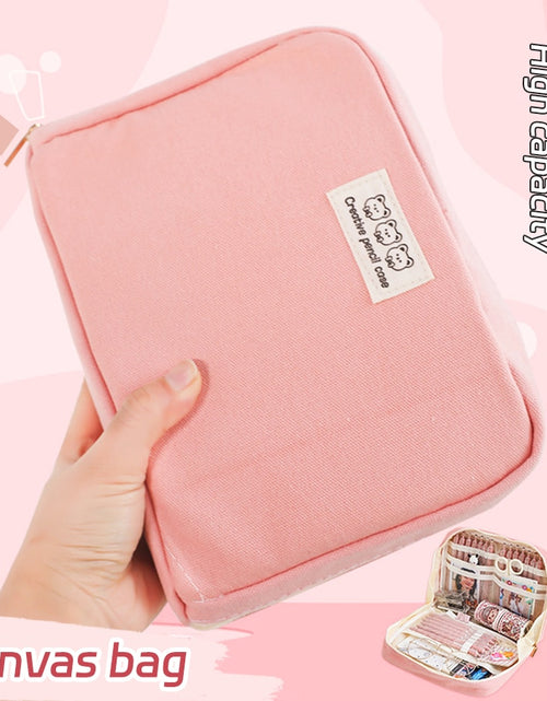 Load image into Gallery viewer, Large Capacity Pencil Cases Kawaii Pen Box Ladies Cosmetic Bag Back To
