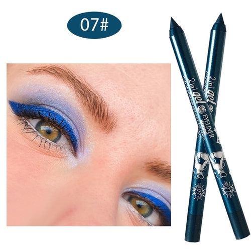 Long Lasting Eyeliner Pencil Colourful Pigment Waterproof Blue Black