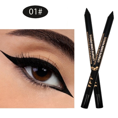 Long Lasting Eyeliner Pencil Colourful Pigment Waterproof Blue Black