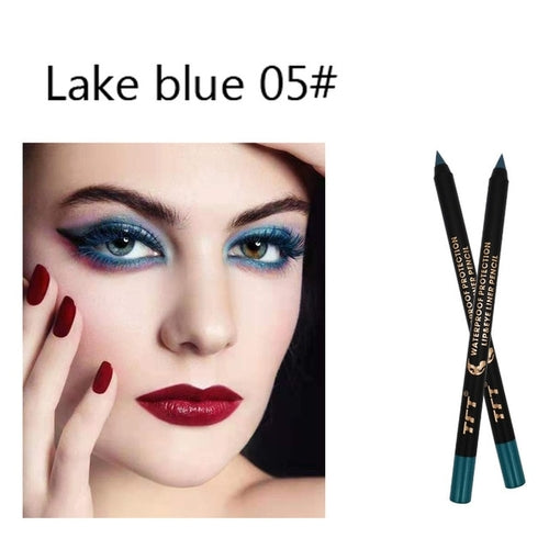 Long Lasting Eyeliner Pencil Colourful Pigment Waterproof Blue Black