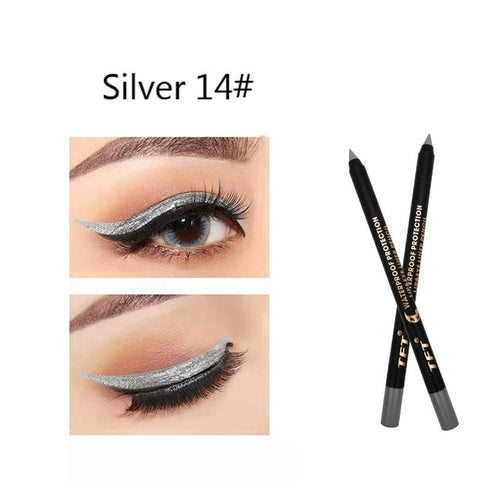 Long Lasting Eyeliner Pencil Colourful Pigment Waterproof Blue Black