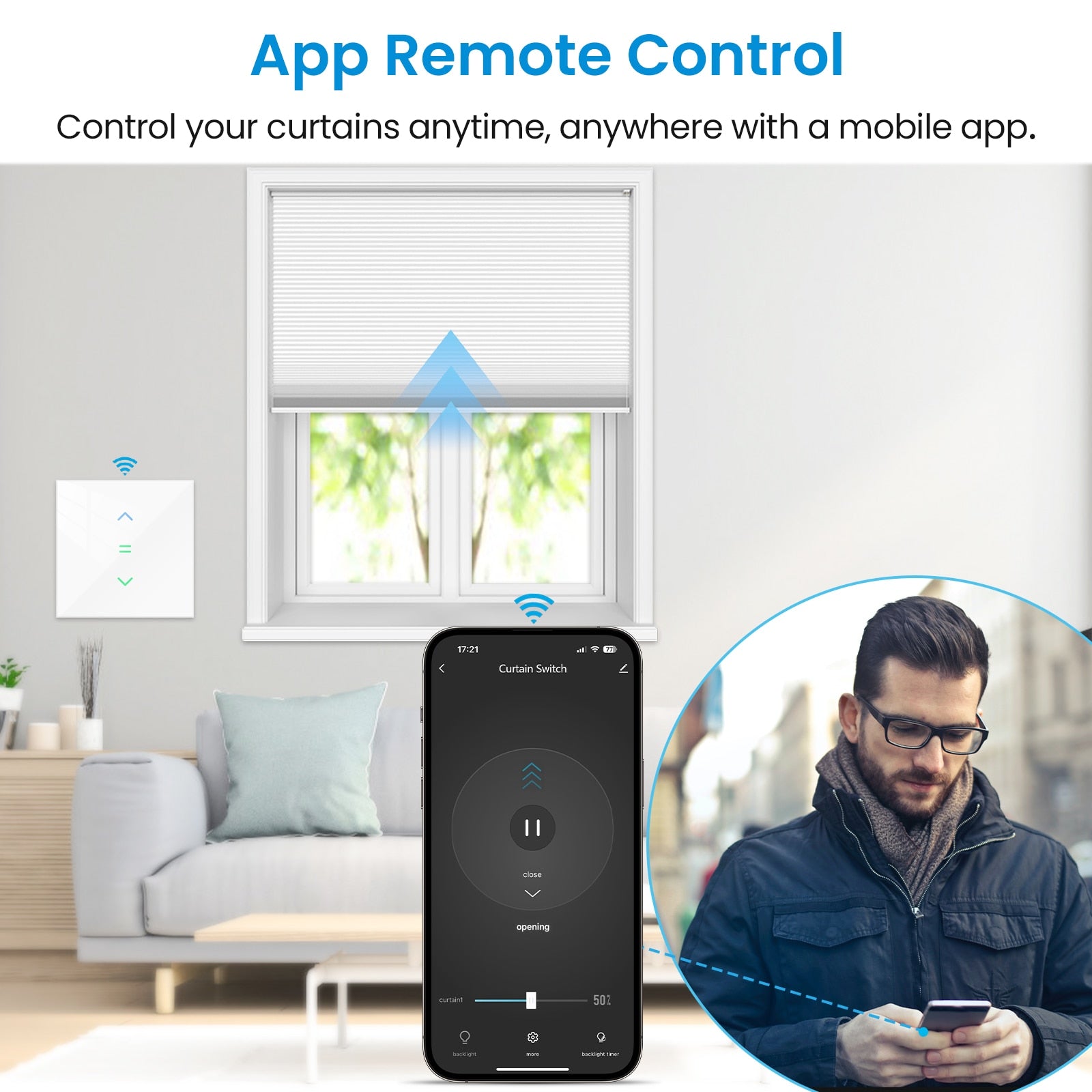 LoraTap Roller Shutter Switch for Automatic Curtain Motor Tuya Smart