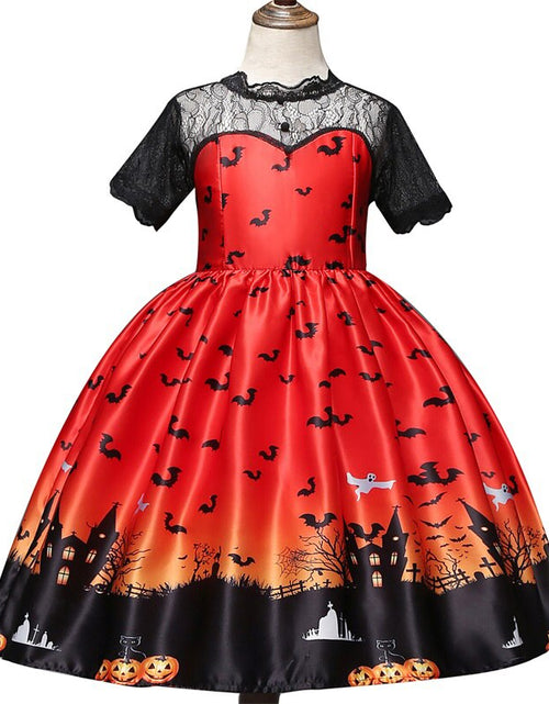 Load image into Gallery viewer, Magic Witch Halloween Costume for Kids Ghost Bat Pumpkin Gothic
