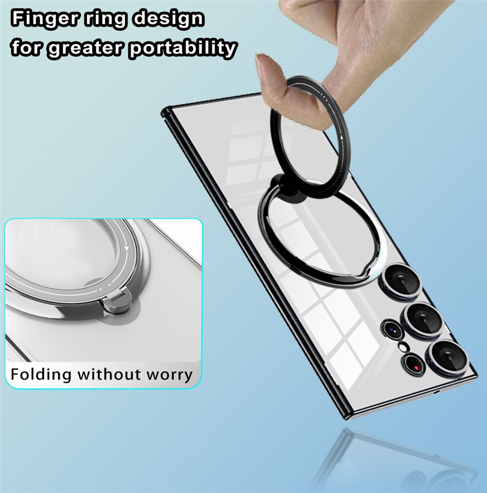 Magnetic Ring Holder Case For Samsung S23 Ultra S22 Plus S20 Fe A54