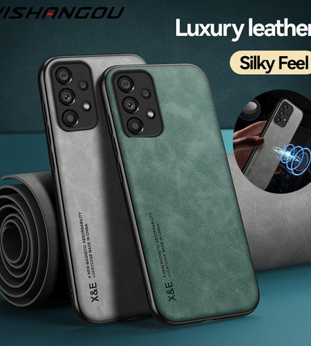 Magnetic Sheepskin Leather Case For Samsung Galaxy S22 Ultra S21 S20