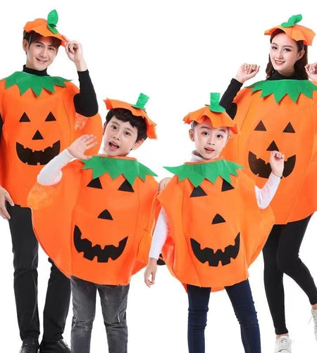 Pumpkin Costume Adult Children | Smiley Halloween Costumes | Orange