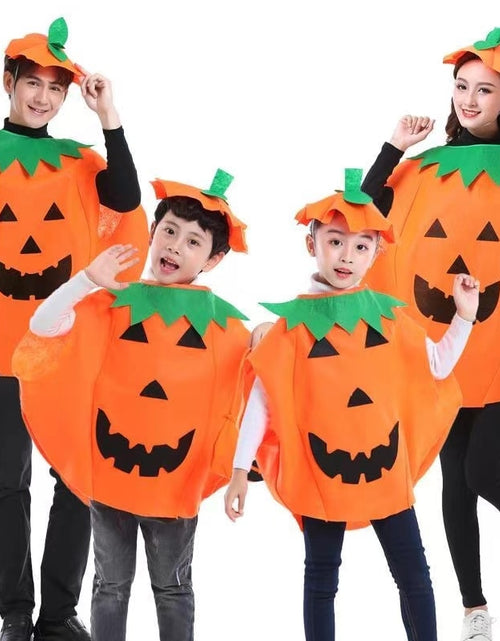 Load image into Gallery viewer, Pumpkin Costume Adult Children | Smiley Halloween Costumes | Orange
