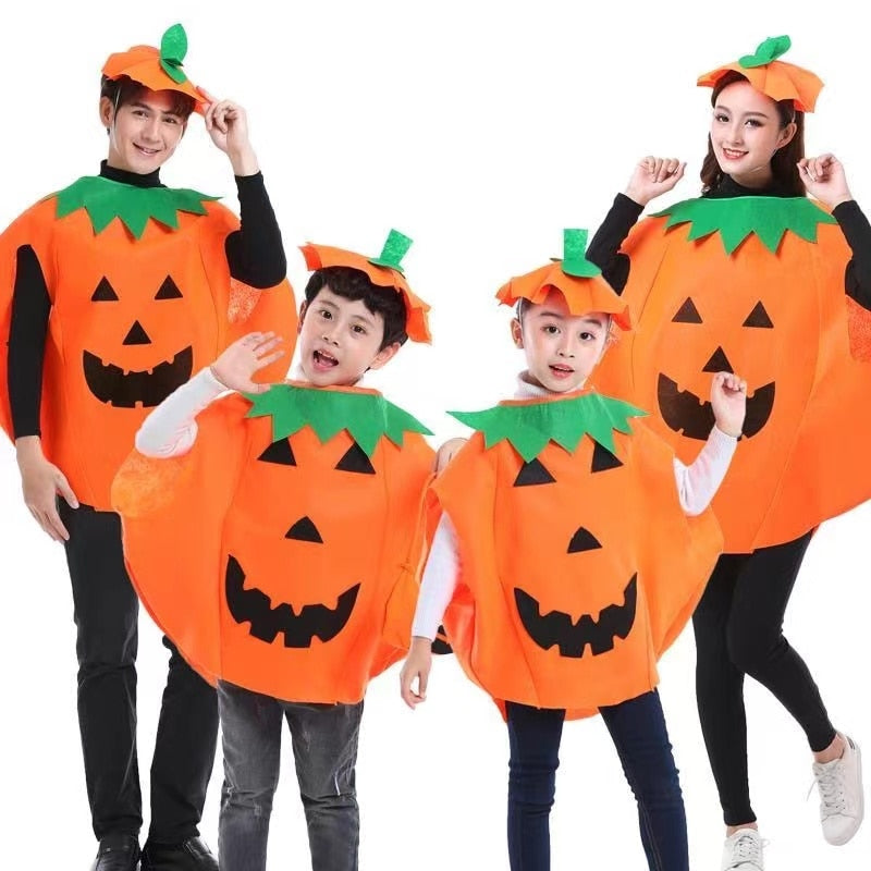 Pumpkin Costume Adult Children | Smiley Halloween Costumes | Orange