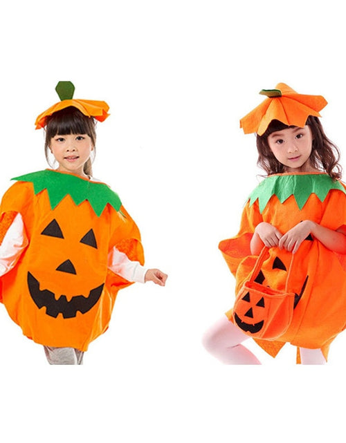 Load image into Gallery viewer, Pumpkin Costume Adult Children | Smiley Halloween Costumes | Orange
