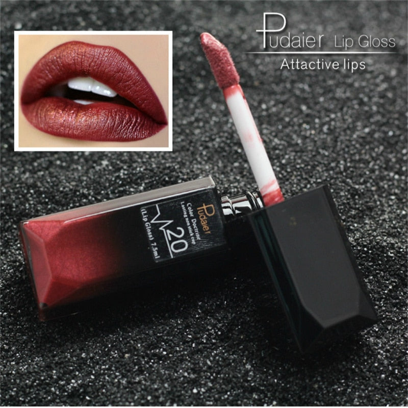 Matte Liquid Lipstick Waterproof Long Lasting Lip Gloss Tint Sexy Red