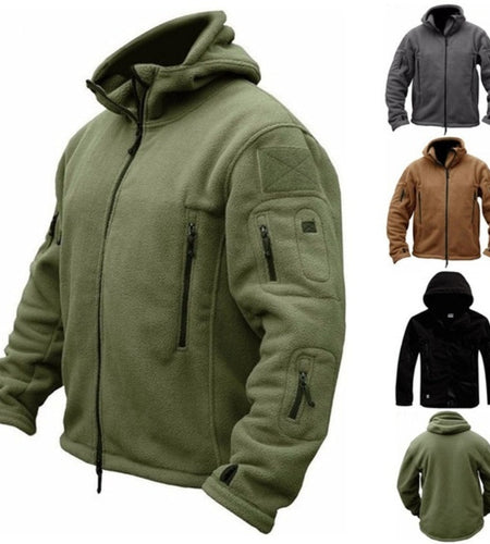 Men US Military Tactical Jacket Winter Thermal Fleece Zip Up Outdoors