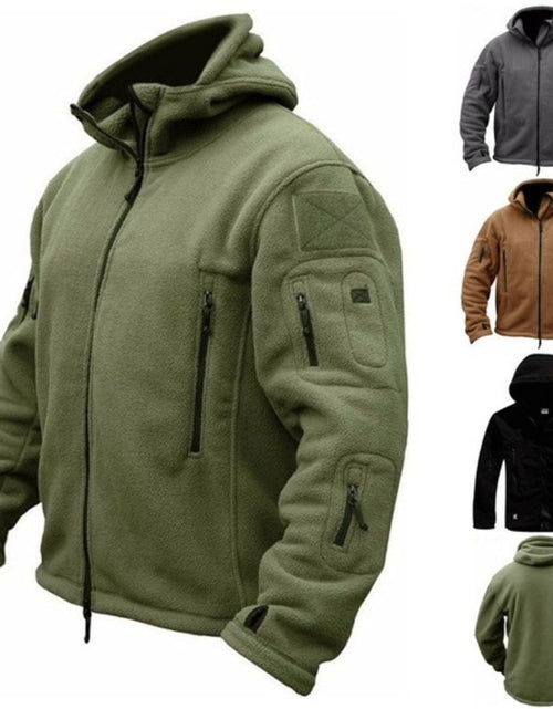 Load image into Gallery viewer, Men US Military Tactical Jacket Winter Thermal Fleece Zip Up Outdoors
