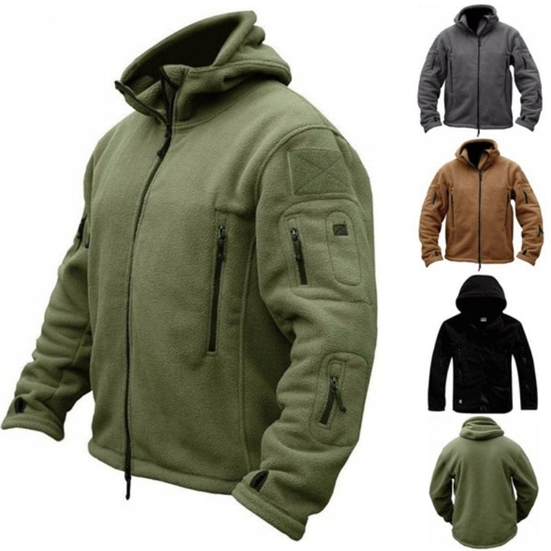 Men US Military Tactical Jacket Winter Thermal Fleece Zip Up Outdoors