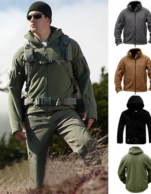 Load image into Gallery viewer, Men US Military Tactical Jacket Winter Thermal Fleece Zip Up Outdoors
