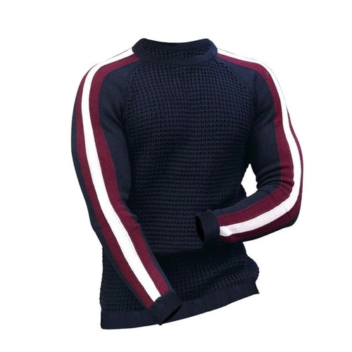 Load image into Gallery viewer, Men&#39;s Autumn And Winter Long Sleeved Round Neck Sweater Contrasting
