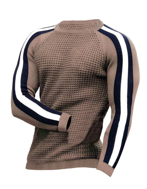 Load image into Gallery viewer, Men&#39;s Autumn And Winter Long Sleeved Round Neck Sweater Contrasting
