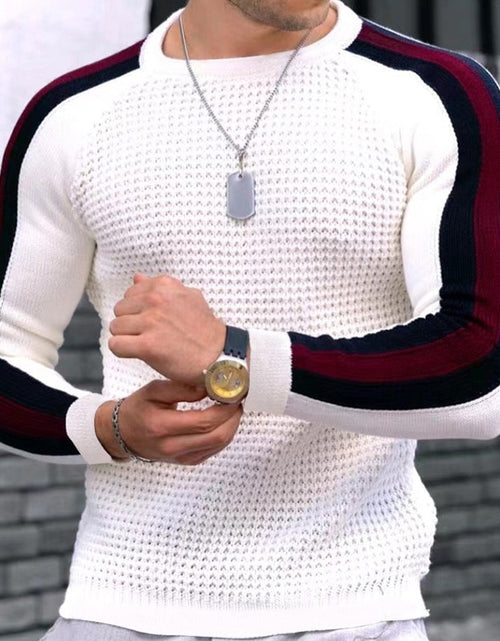 Load image into Gallery viewer, Men&#39;s Autumn And Winter Long Sleeved Round Neck Sweater Contrasting
