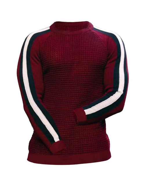 Load image into Gallery viewer, Men&#39;s Autumn And Winter Long Sleeved Round Neck Sweater Contrasting
