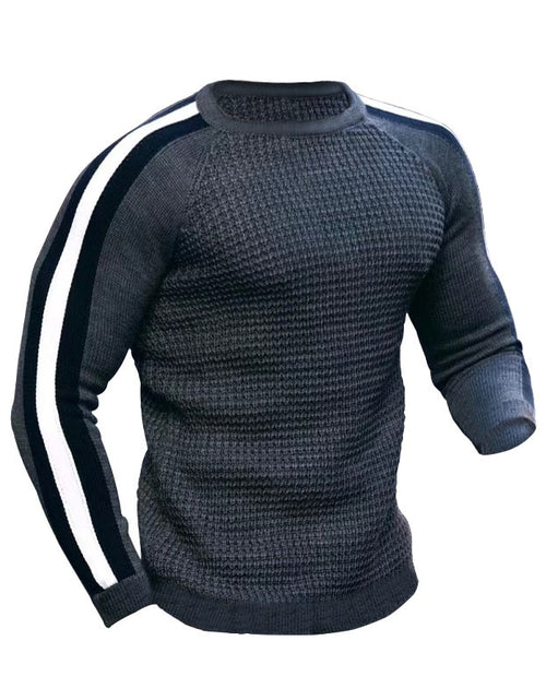 Load image into Gallery viewer, Men&#39;s Autumn And Winter Long Sleeved Round Neck Sweater Contrasting
