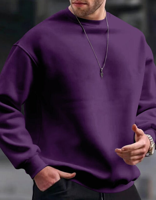 Load image into Gallery viewer, Men&#39;s Basic Crew Neck Sweatshirt Pullover For Men Solid Color

